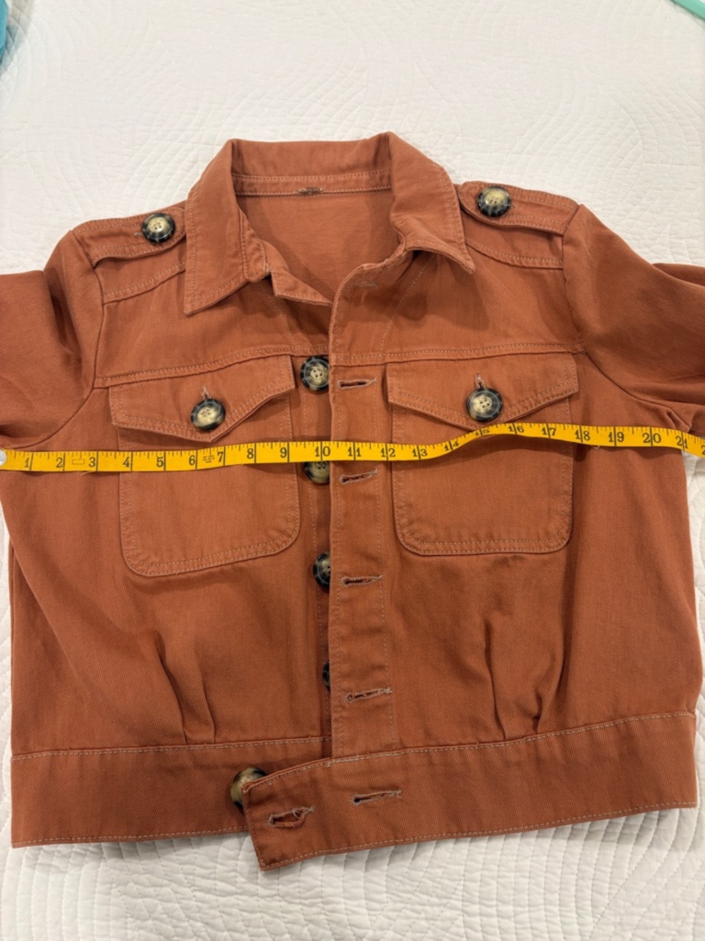 Free People Eisenhower Terracotta Denim Jacket - Picture 8 of 10
